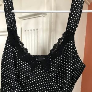Black and white polka dot camisole